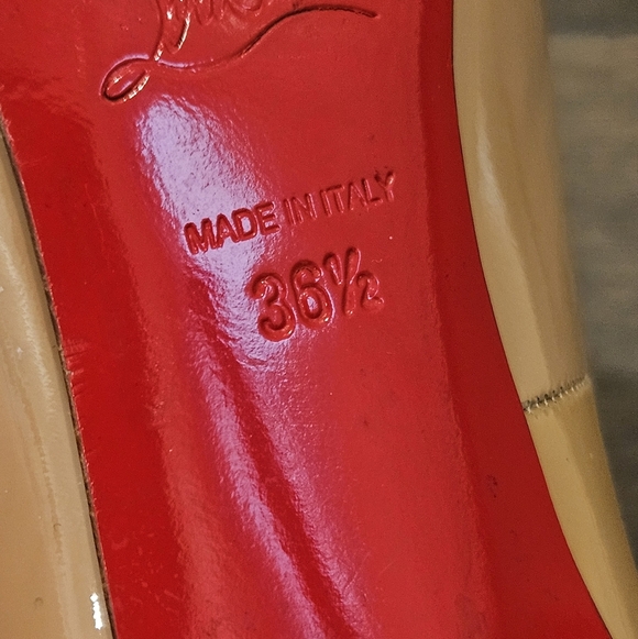 Christian Louboutin Women's Tan Patent Pumps - Size 36 1/2 - Picture 13 of 15